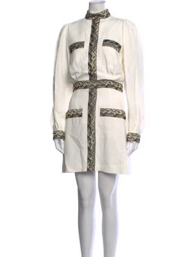 Pre-owned Andrew Gn Patterned Mini Dress W/ Tags In Neutrals