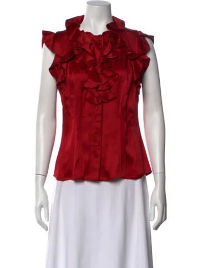 Pre-owned Andrew Gn Sleeveless Blouse In Red