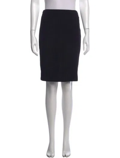 Pre-owned Andrew Gn Virgin Wool Knee-length Skirt In Black