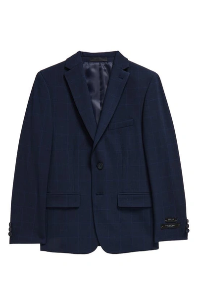 Andrew Marc Kids' Blue Plaid Skinny Suit