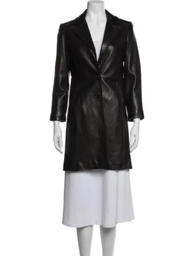 Pre-owned Andrew Marc Leather Coat In Brown