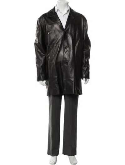 Pre-owned Andrew Marc Leather Jacket In Brown