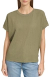 Andrew Marc Puckered Top In Dusty Olive