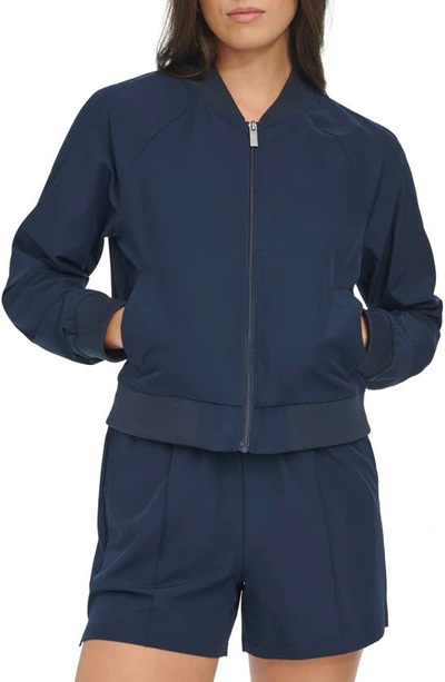 Andrew Marc Stretch Zip-up Jacket In Blue