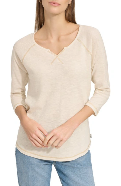 Andrew Marc Waffle Knit Top In Sandshell