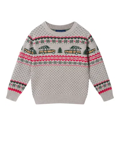 Andy & Evan Fairisle Holiday Themed Sweater In Grey