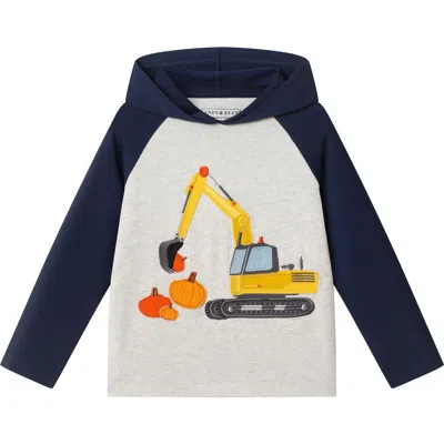 Andy & Evan Kids' Excavator Graphic Hoodie In Blue