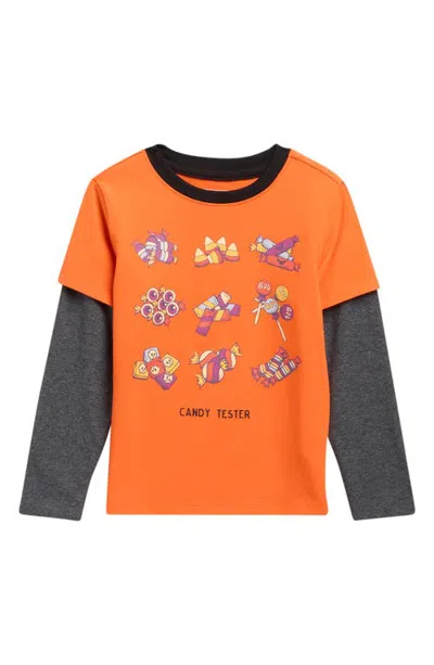 Andy & Evan Kids' Halloween Two-fer Graphic T-shirt In Orange