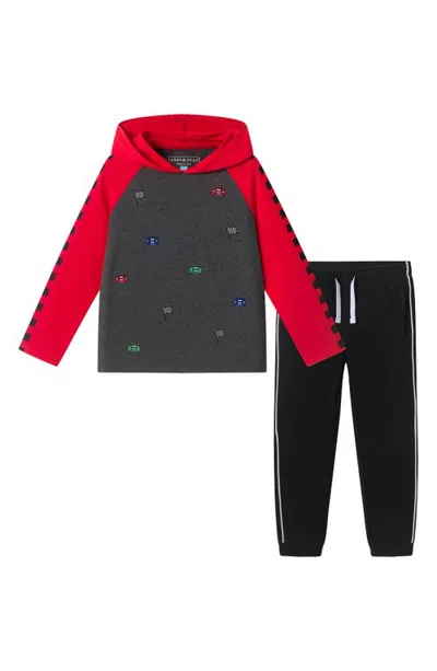 Andy & Evan Kids' Racecar Two-piece Hoodie & Joggers Set In Multi