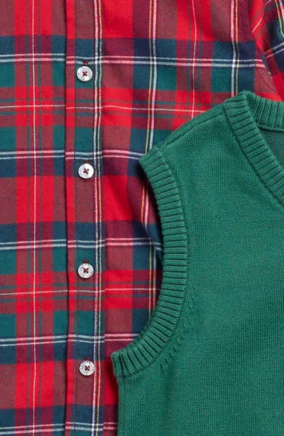 Andy & Evan Kids' Santa Sweater Vest, Shirt, Pants & Bow Tie Set In Multi