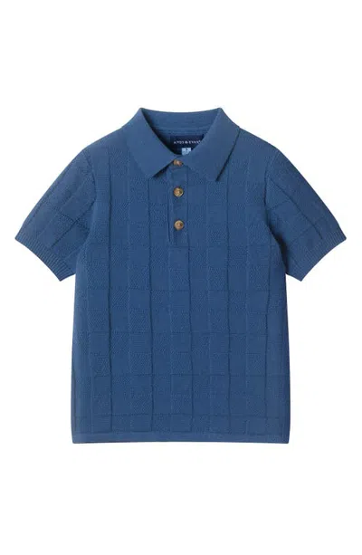 Andy & Evan Kids' Striped Knit Polo In Blue