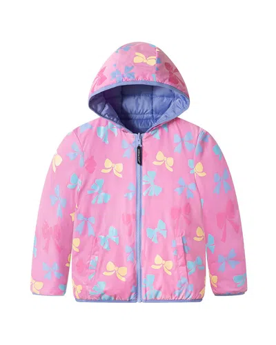 Andy & Evan Printed Color Change Quilted Jacket In Pink