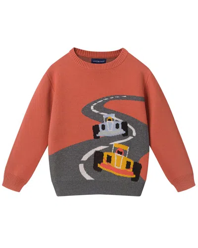 Andy & Evan Race Car Sweater In Orange