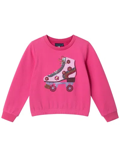 Andy & Evan Sequin Roller Skate Sweatshirt In Pink