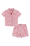 Andy & Evan Kids' Floral Print Two-piece Short Pajamas In Pink Floral