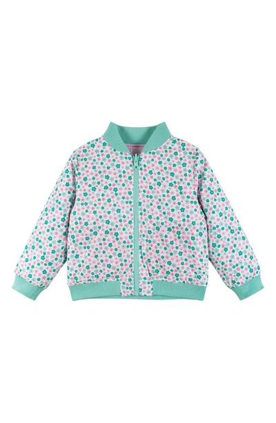 Andy & Evan Kids' Girl's Reversible Cotton Bomber Jacket In Pink Color Block
