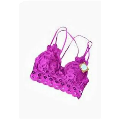 Anemone Women's Lace Bralette In Violet In Pink