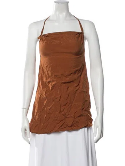 Pre-owned Anemos Halterneck Sleeveless Top In Orange