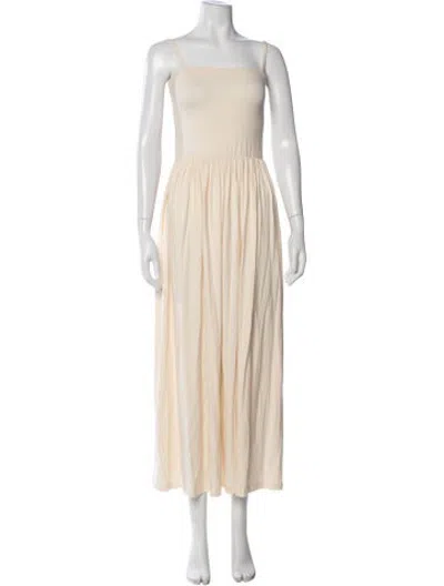 Pre-owned Anemos Square Neckline Long Dress In Neutrals