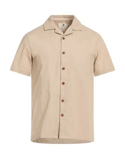 Anerkjendt Man Shirt Beige Size Xl Cotton, Linen In Neutral