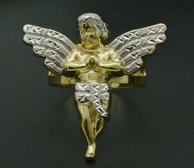 Pre-owned Angel Real 10k Yellow Gold Ladies  Ring All Sizes