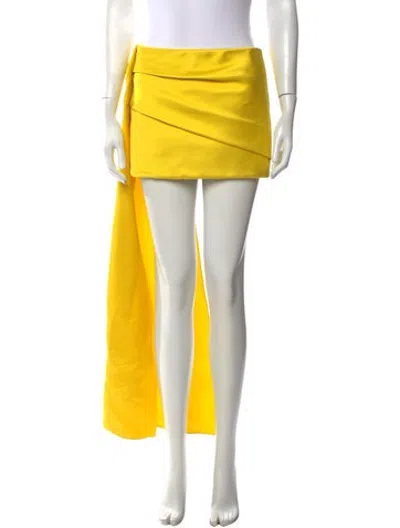 Pre-owned Angel Sanchez Mini Skirt In Yellow