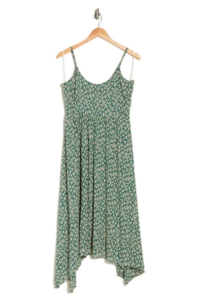 Angie Asymmetric Fit & Flare Dress In Green