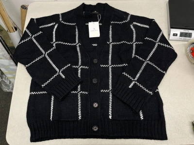 Pre-owned Anine Bing - Kurt Cardigan In Black And White Plaid - Size S