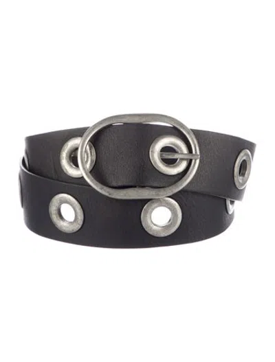 Pre-owned Anine Bing Leather Waist Belt In Black