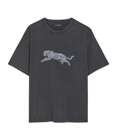 Anine Bing Leopard Print Cotton Oversized T-shirt In Gray