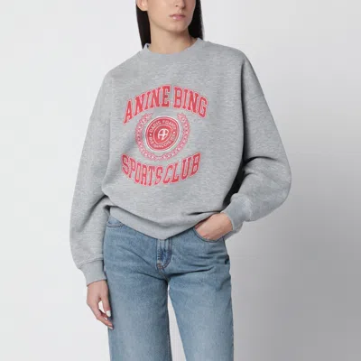 Anine Bing Miles Collegiate Oversized Cotton Sweatshirt In Grey