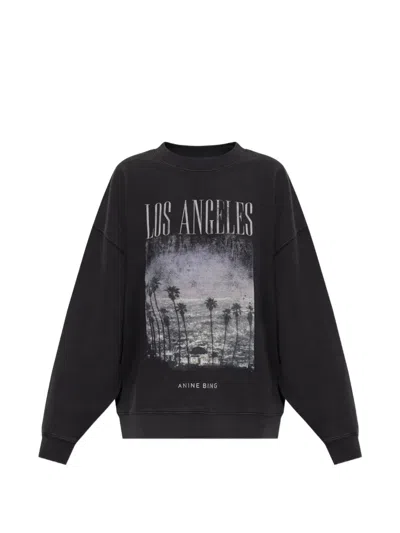Anine Bing Miles Sweatshirt Los Angeles In Black