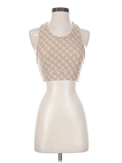 Pre-owned Anine Bing Tank Top Tan Halter Neckline Tops
