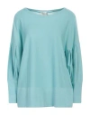 Anita Di. Woman Sweater Sky Blue Size 10 Viscose, Cotton