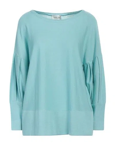 Anita Di. Woman Sweater Sky Blue Size 10 Viscose, Cotton