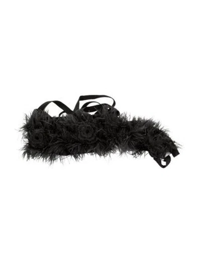 Pre-owned Ann Demeulemeester Feather Headband In Black