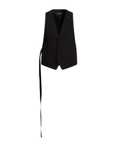 Ann Demeulemeester Man Tailored Vest Black Size 38 Viscose, Wool, Cotton