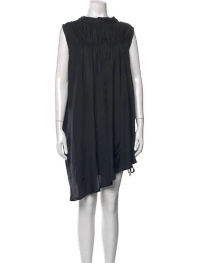 Pre-owned Ann Demeulemeester Silk Mini Dress In Grey