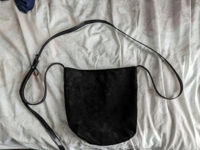 Pre-owned Ann Demeulemeester Suede Bucket Bag In Black