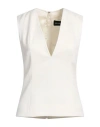 Ann Demeulemeester Woman Top White Size 10 Virgin Wool, Polyamide