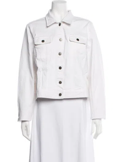 Pre-owned Ann Mashburn Denim Jacket In White