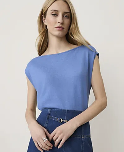 Ann Taylor Boatneck Sweater Shell Top In Ocean Oasis