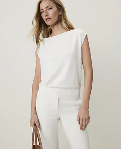 Ann Taylor Boatneck Sweater Shell Top In Winter White