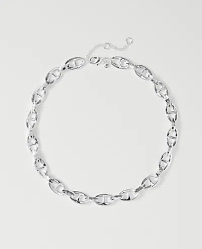 Ann Taylor Chain Link Necklace In Silvertone