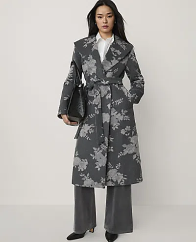 Ann Taylor Floral Jacquard Wrap Coat In Multi