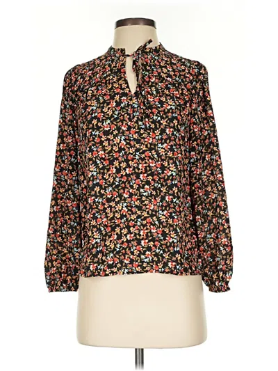 Ann Taylor Loft Long Sleeve Blouse In Multi