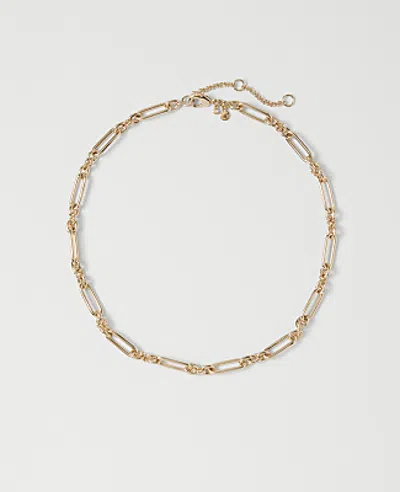 Ann Taylor Paperclip Chain Necklace In Goldtone