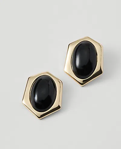 Ann Taylor Sculptural Stone Stud Earrings In Goldtone