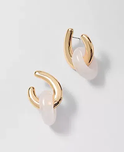 Ann Taylor Stone Loop Drop Earrings In Gold