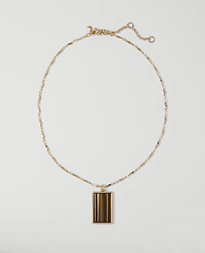 Ann Taylor Topaz Pendant Necklace In Goldtone